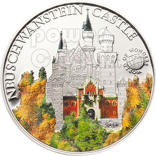 Mundo de CASTILLO de NEUSCHWANSTEIN de monedas de plata 5$ 2010 Palau 