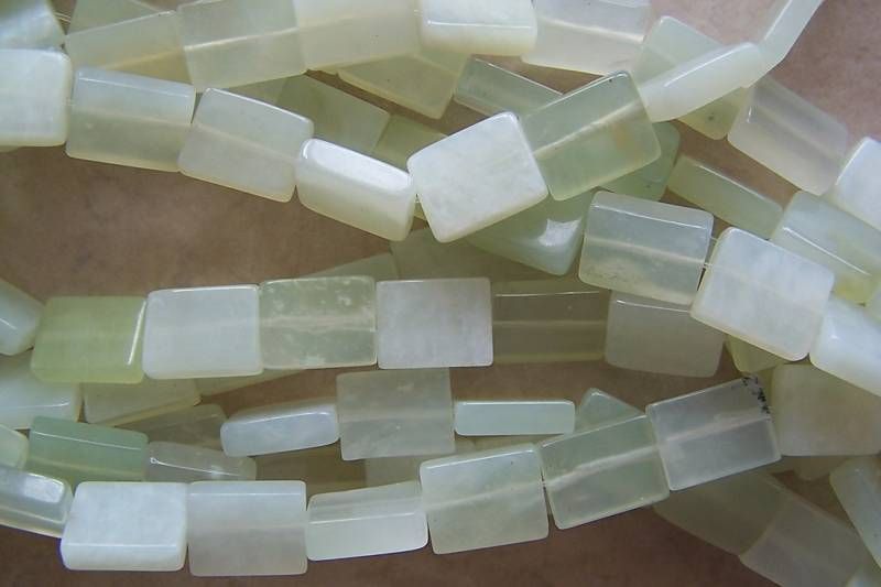 15 Strand Serpentine Jade Flat Rectangle Beads 16x12mm  