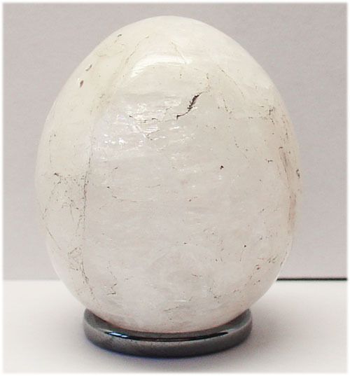 IRIDESCENT SNOW WHITE NATROLITE ZEOLITE EGG. rare  