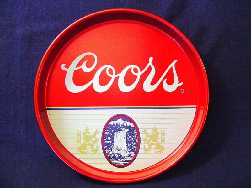 COORS BEER TRAY METAL ADVERTISING VINTAGE ORIGINAL 13  