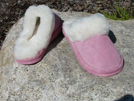 Ladies Australian Shearling Sheepskin Scuffs   6 colors  