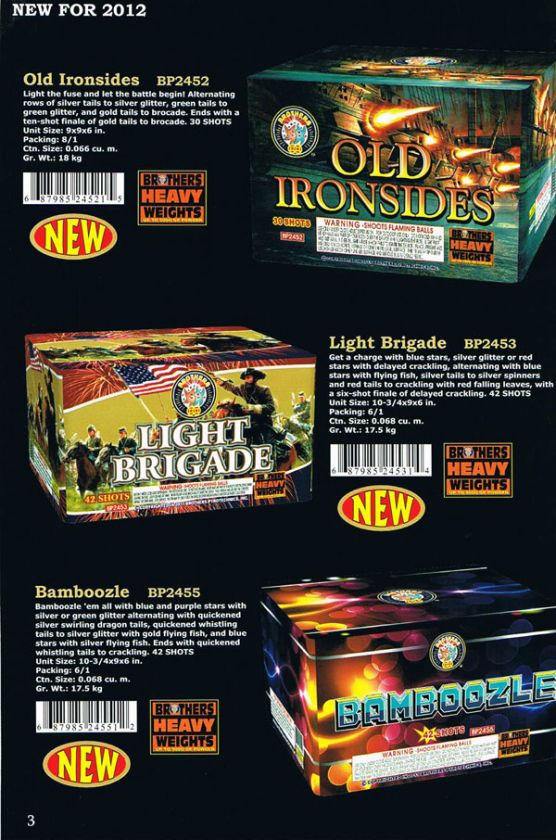 2012 Brothers Pyrotechnics fireworks catalog. NEW  