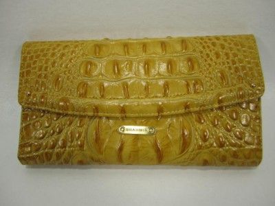 NWT BRAHMIN Chamois Croc Embossed Leather SOFT CHECKBOOK WALLET CLUTCH 