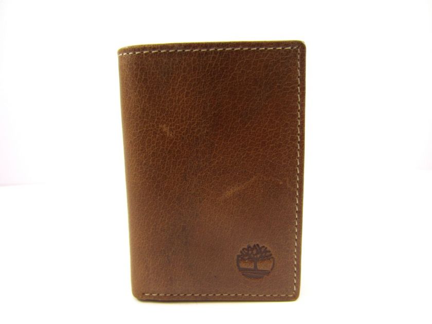 Timberland Mens Deep Cognac Buff Apache Trifold Leather Traveler 