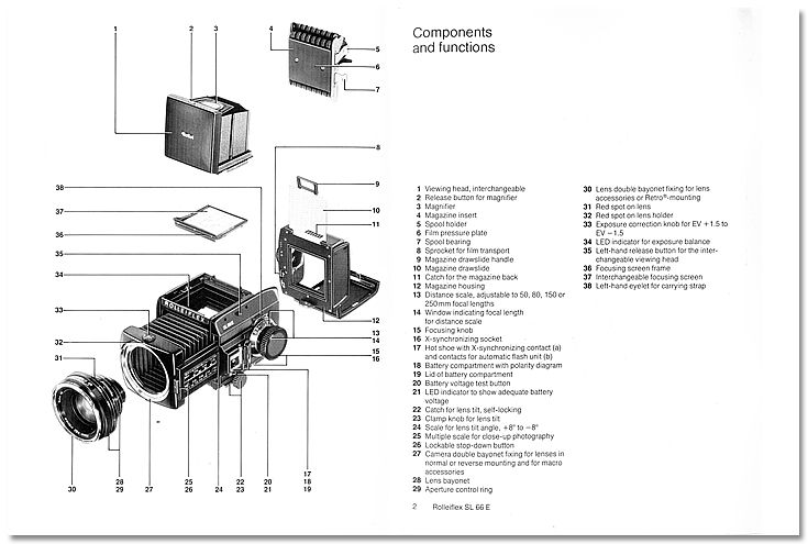 Rollei Rolleiflex SL66e SL66 E Instruction Manual  