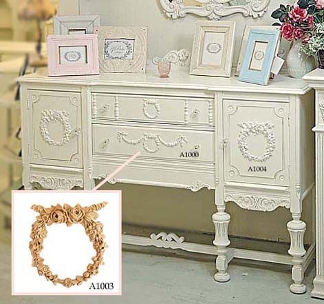 Shabby WREATH Furniture APPLIQUE Cottage French Chic  