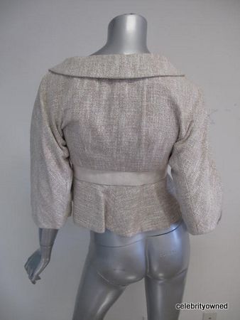 Robert Rodriguez Beige Tweed Peter Pan Collar Jacket 2  