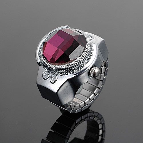   Choice Crystal Rhinestone Mini Lady Women Ring Finger Watch  