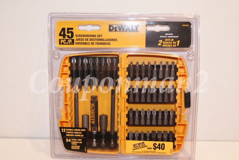 Dewalt DRILL DRIVER Set 45 Piece Screwdriver Dw2166 Over $40 Ridgid 