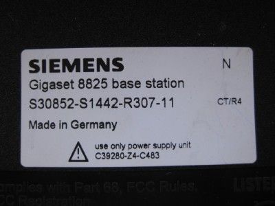 SIEMENS 2.4GHz 2 LINE MULTI HANDSET SYSTEM GIGASET 8825  