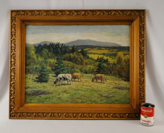 George A. Hays New England Barbizon Impressionist Cow  