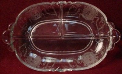 HEISEY crystal MINUET 5010 pattern 3 Part RELISH DISH  