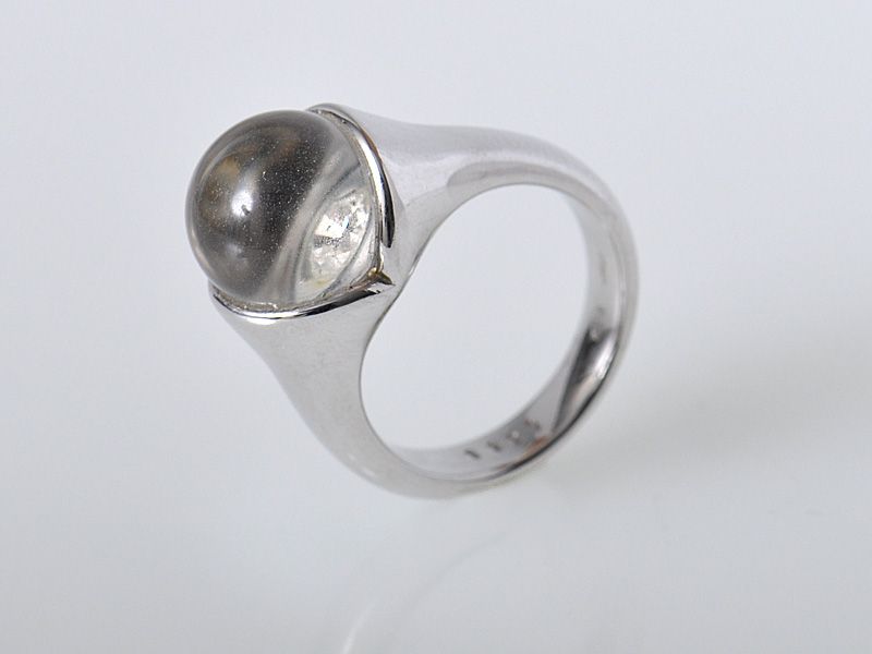 Mauboussin Paris 18K White Gold Glass Ring  