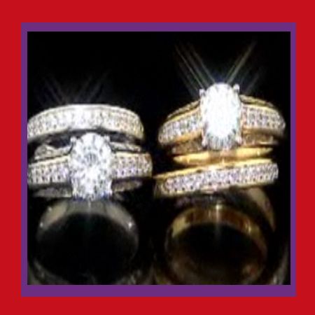 3ct Absolute Occasions Christine Lloyd Flora Cut 2 piece Ring Set $ 