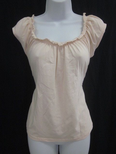 NWT ISDA & CO Pink Smock Neck Tee Shirt Blouse Top Sz S  