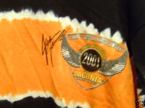 JESSE JAMES AT LACONIA BIKEWEEK AUTOGRAPHED BIKER SHIRT  