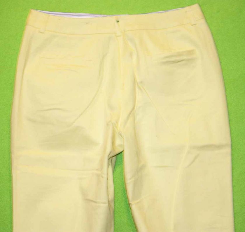 Larry Levine sz 8 Womens Yellow Stretch Dress Pants 5D26  