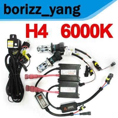 35W 12V Slim BI XENON H4 6000K HID CONVERSION KIT White  