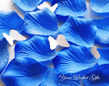 1000 MARINE BLUE SILK ROSE PETALS WEDDING FLOWER FAVORS  