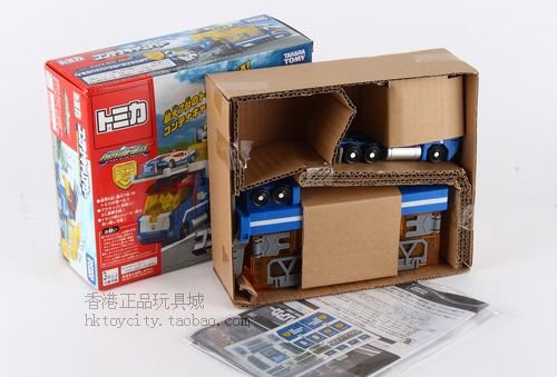 TOMICA HYPER BLUE POLICE RESCUE CONTAINER CARRIER CANE  