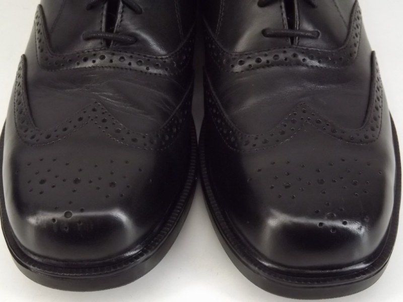 Mens shoes black Nunn Bush 12 M wing tips leather dress oxfords  