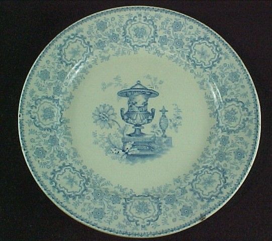 Alcock Staffordshire Blue Transferware Plate Pompeii  