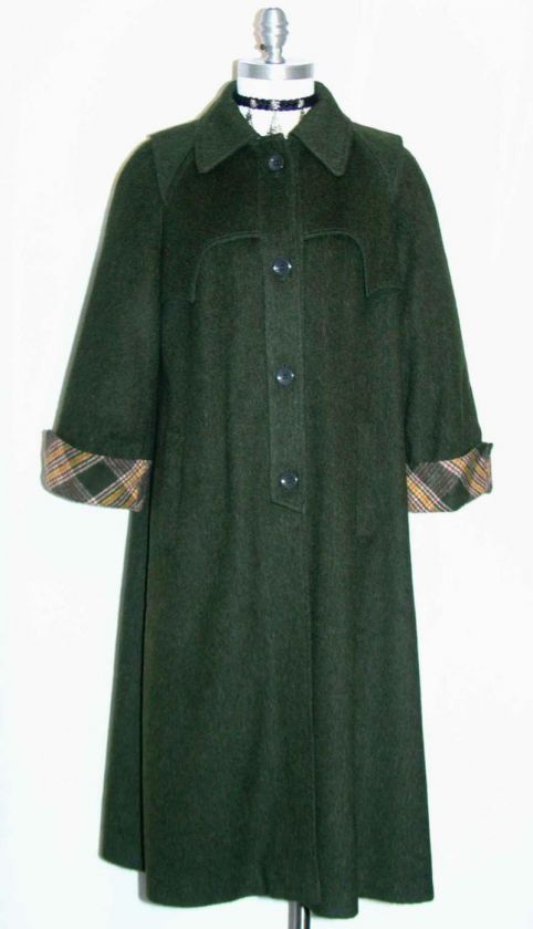 LODEN WOOL GREEN Women German Winter Hunting Coat 12 M  