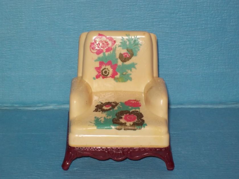 Rare Renwal Dollhouse Stenciled Club Chair No L 76 1946 57 Stencil 