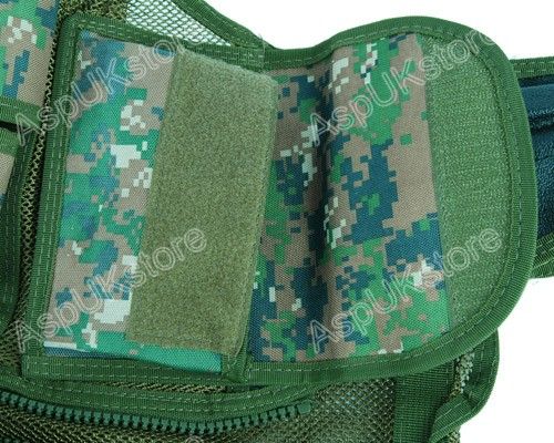 Airsoft Mesh Designed with Holster Vest Digi Woodland G  