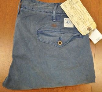 240 RALPH LAUREN RRL SANFORIZED INDIGO PANT JEAN 36 30  