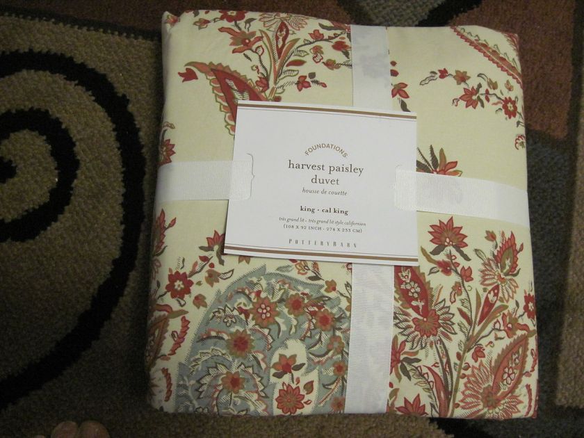 Pottery Barn Harvest Paisley King Duvet  