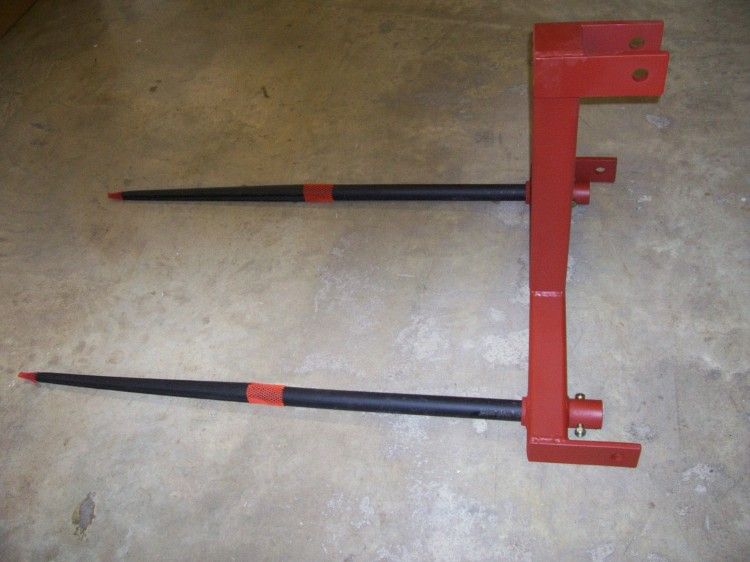 Hay bale 3 pt mover carrier spear spike 2 prong fork 48  