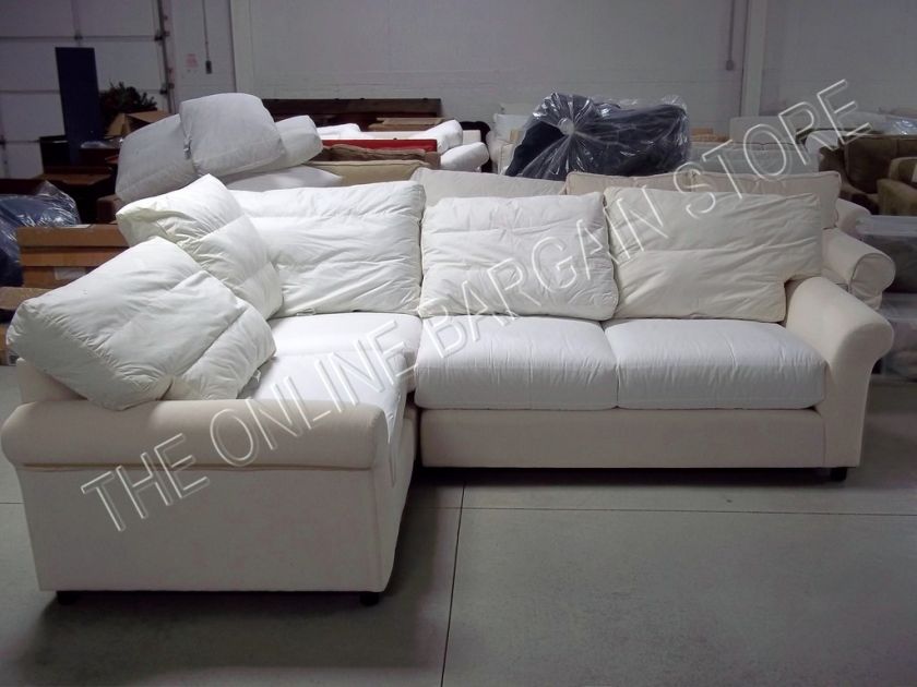 Pottery Barn Comfort Roll arm Sectional Sofa Furniture no slipcover 3 