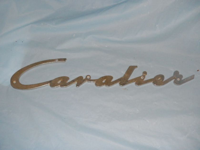   Cavalier Boat Large Script Chromel Emblem Logo Ornament Nameplate