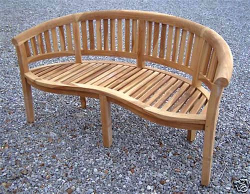 SOLID TEAK BANANA BENCH  