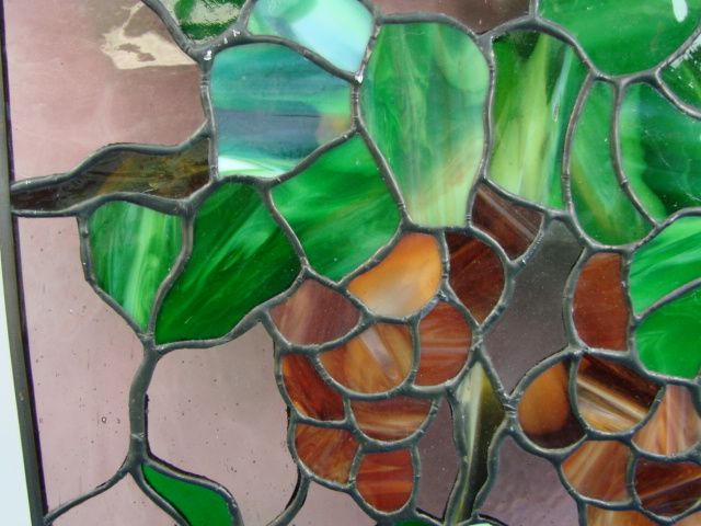 GRAPE Custom Stained Glass Hanging Window Door Wall Panel Pane $350 