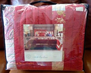 NIP $199 NOBLE EXCELLENCE KING QUILT AVERY PATCHWORK  