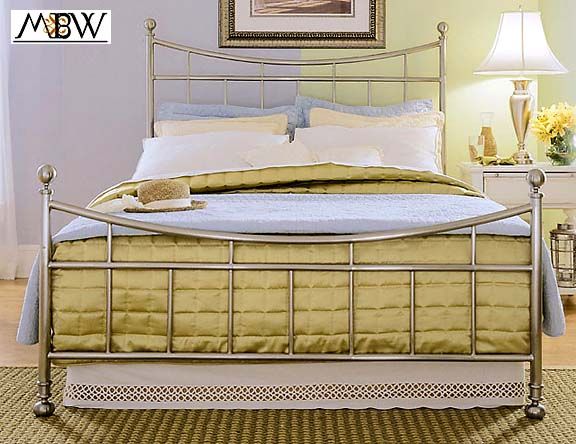 Brushed Nickel Finish Metal Full Size Bed  