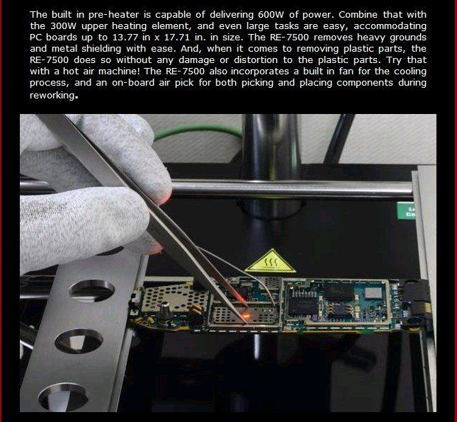   RE7500 BGA rework station(100% original),bga reballing station  