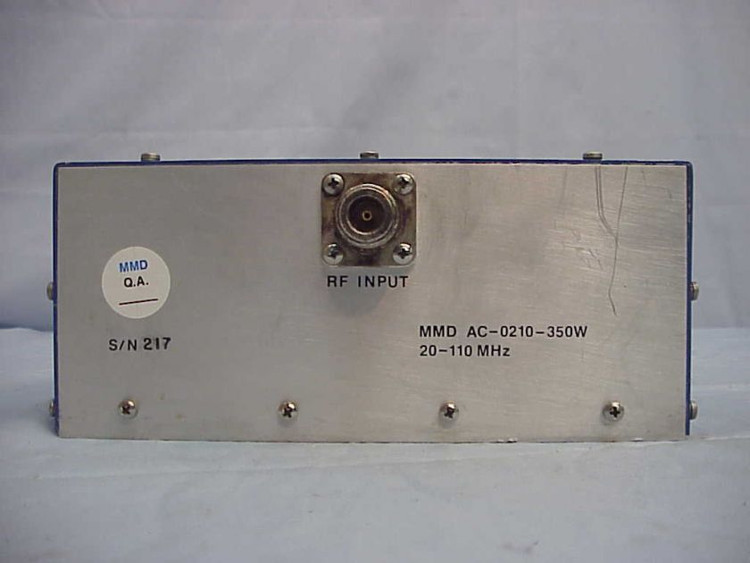 20 to 110 MHz 350 Watt RF Amplifier TESTED MMD Model AC 0210 350W 