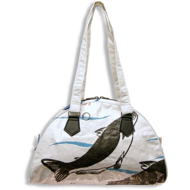 Eco Handbag Recycled Rice Bag Fish STOPstart Cambodia  