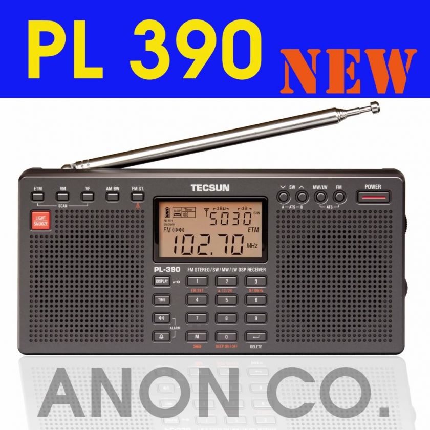 TECSUN New PL390 PLL World Band w / Dual Speaker Radio  