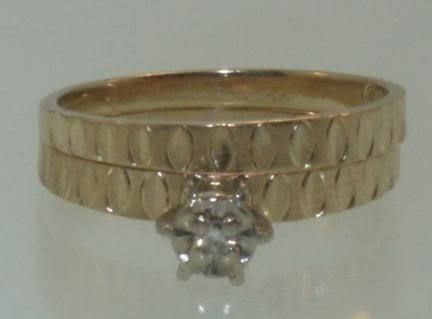 14k yellow gold diamond solitaire ring estate vintage  