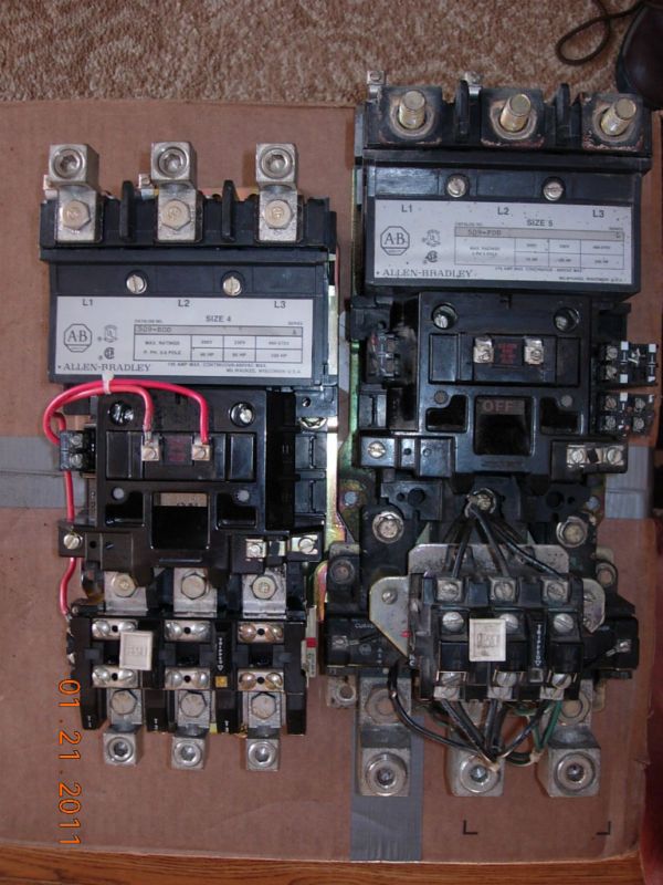 ALLEN BRADLEY USED MOTOR STARTERS SIZE 4 AND 5  