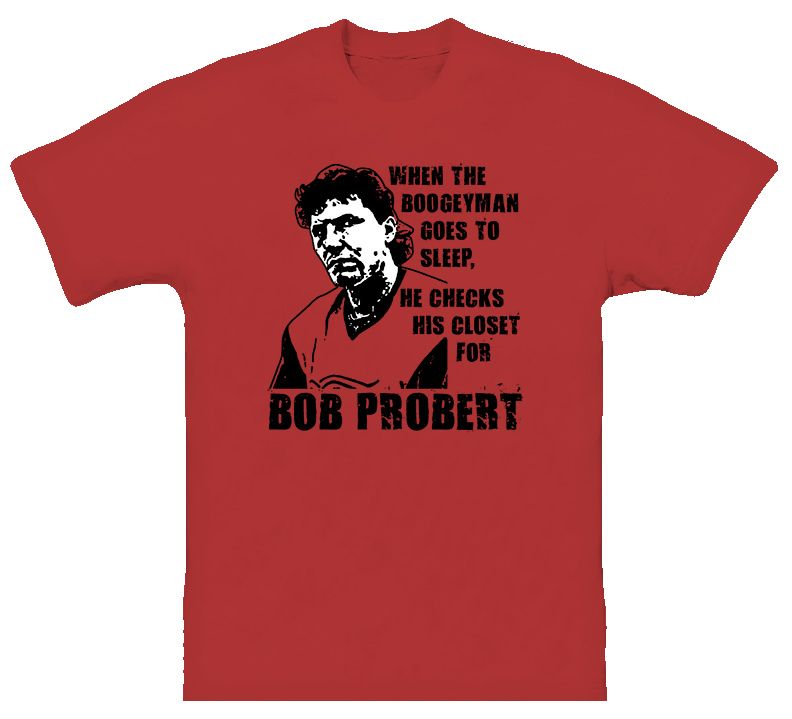 Bob Probert Detroit Chicago Hockey Fight Red T Shirt  