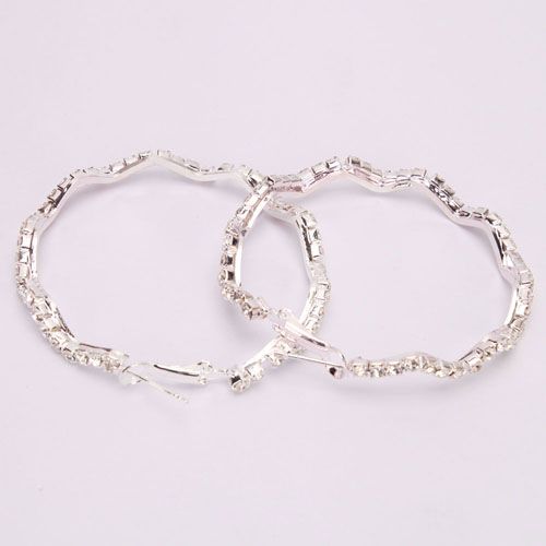 New Full Rhinestone Hoop Earrings stud eardrop Earring  