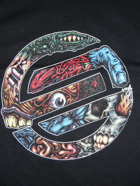 SANTA CRUZ T SHIRT TEE SKATEBOARD MEN BLACK COLLAGE SZS  