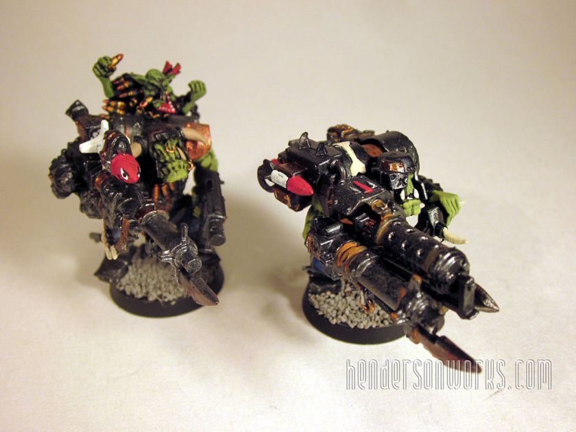 Gamesworkshop Warhammer 40K Ork Lootas & Burna Boyz Squad   5 painted 