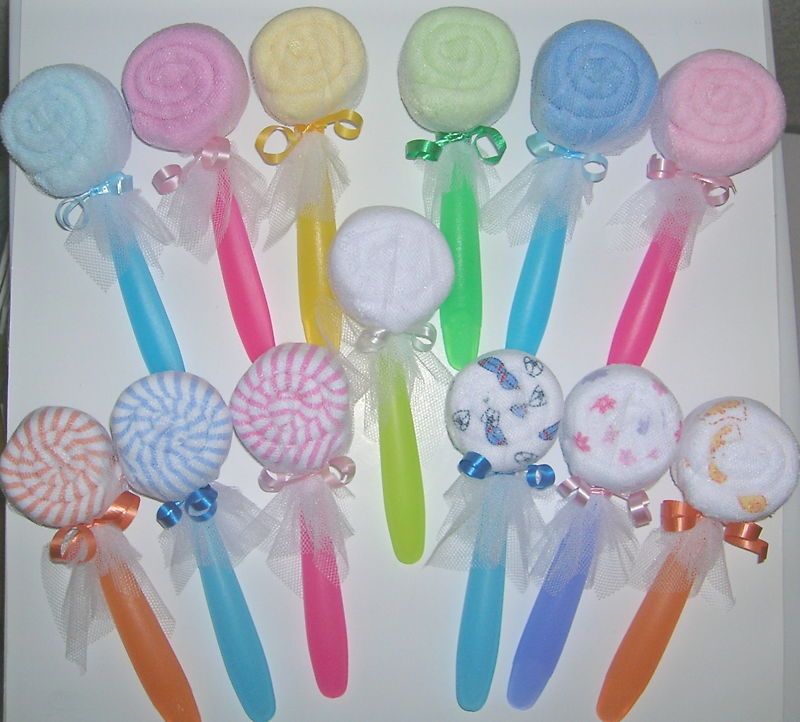 WASHCLOTH LOLLIPOP ~ BABYSHOWER FAVOR ~  