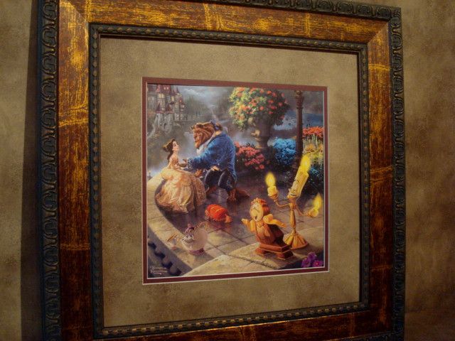 THOMAS KINKADE FRAMED DISNEY DREAMS COLLECTION BEAUTY AND THE BEAST 